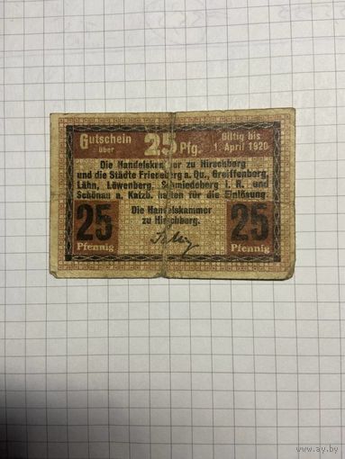 Нотгельд 25 пфеннигов 1921 год. -2112-2