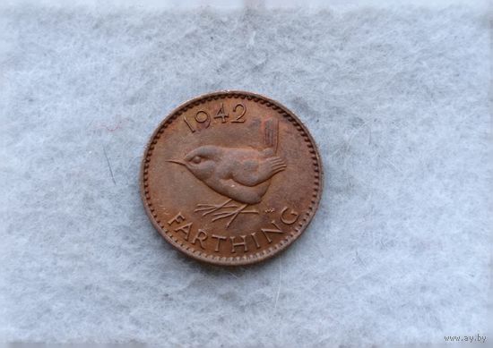Werty71 Великобритания 1 фартинг 1942 Георг 6 Крапивник Блеск