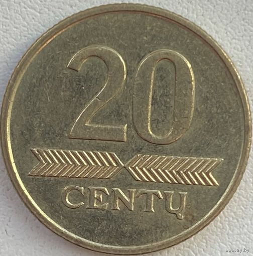 Литва 20 центов 1997 г.