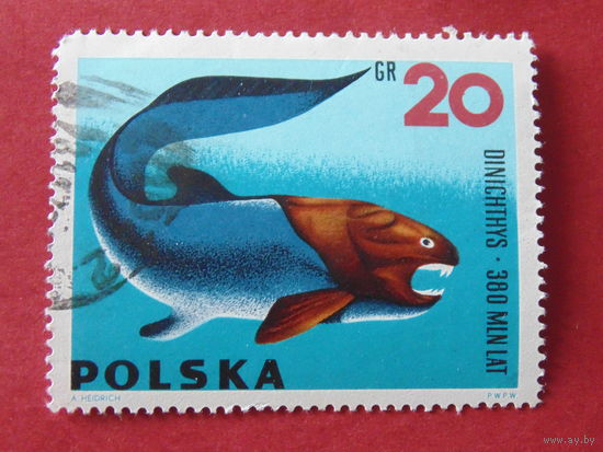 Польша 1966 г. Ископаемые животные. Динихтис.