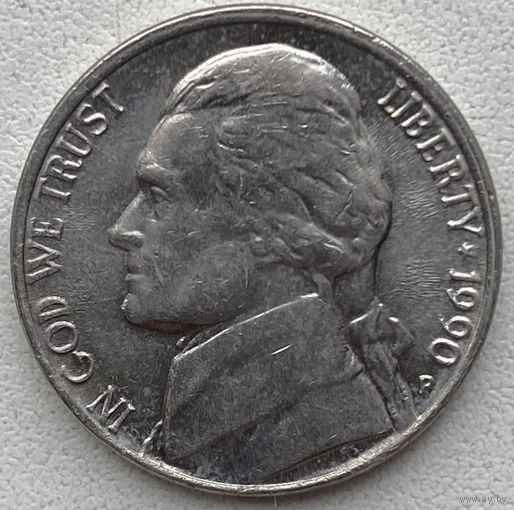 США 5 центов 1990 г. P