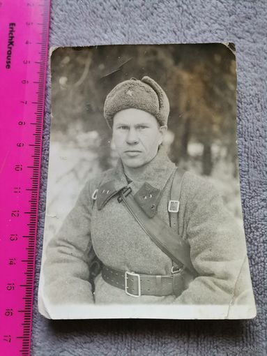 Старое фото. Командир Красной Армии 1941г