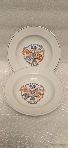 Посуда детская. Суповые тарелки. Рижский фарфорово-фаянсовый завод. 18