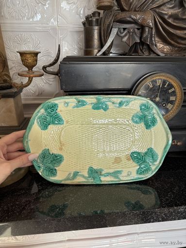 Старинное Блюдо Сухарница конфетница фруктовница Кузнецов 19 век