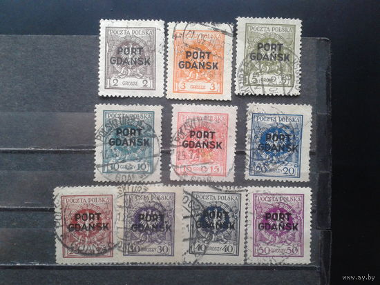 Польша, Порт Гданьск. 1925. Стандарт, Герб, надпечатка. Mi-42,0 евро гаш.