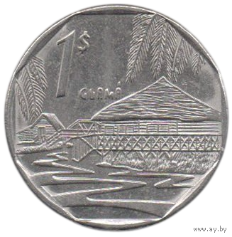 Республика Куба. 1 конвертируемый песо 2000. Вид на город Гуама.