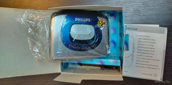 Винтажный портативный кассетный плеер Philips AQ6485 в рабочем состоянии хранение , лежал все время в коробке .