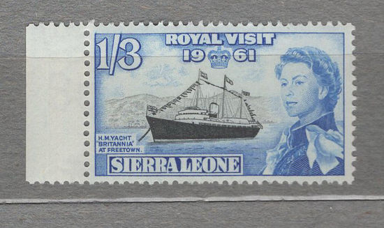 Сьерра Леоне 1961** Яхта Ее Величества Королевы Елизаветы II "Britannia" - последнее судно британского монарха, Королевский визит