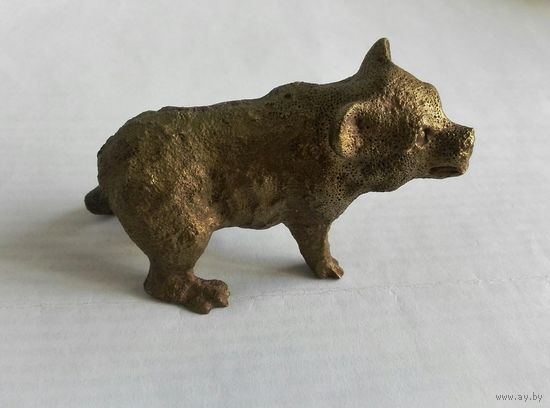 СТАРИННАЯ БРОНЗОВАЯ СТАТУЭТКА " МЕДВЕЖОНОК "