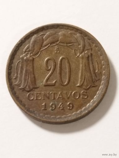 Чили 20 сентаво 1949