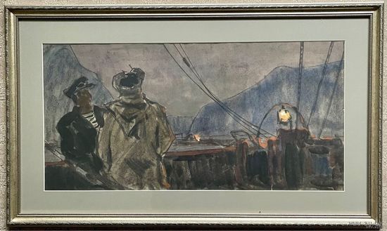 Кубарев В.Г;Засл.худ;57/90см.с рамой и паспарту; Бумага, смешанная техника. 57х90 см. с рамой и паспарту.