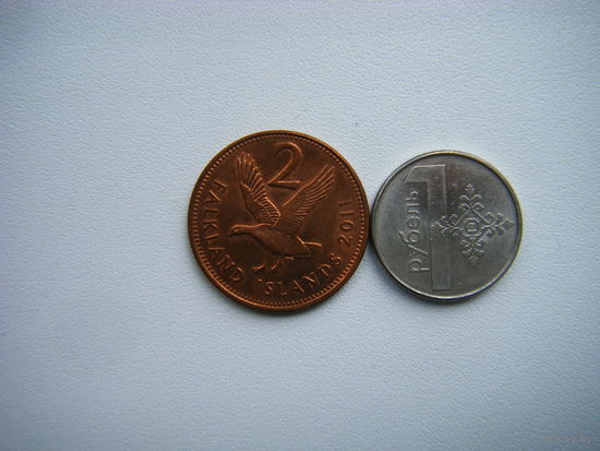 Фолклендские острова 2 пенса 2011г.