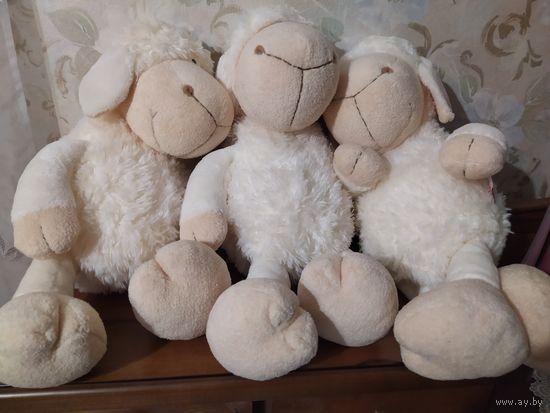 Плюшевые овечки белые 35 см Nici(Германия)одним лотом 3 ед.