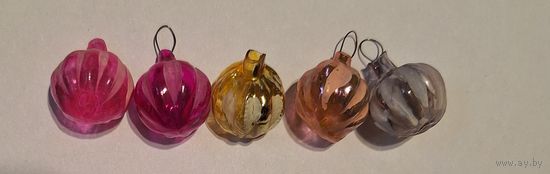 Елочные мини игрушки Шарик с дольками из теребовлянского набора Малютка