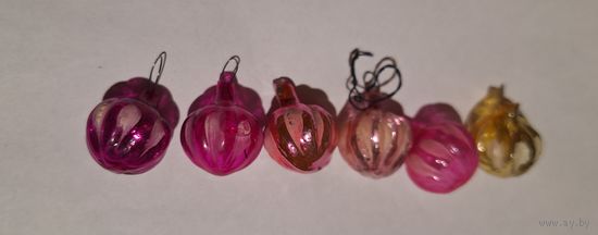 Елочные мини игрушки Шарик с дольками из теребовлянского набора Малютка