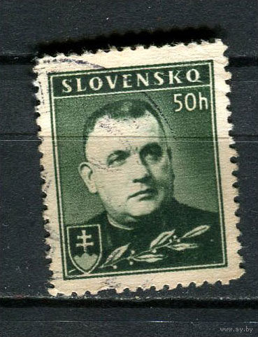 Словакия - 1939/1942 - Йозеф Тисо 50H - [Mi.67YA] - 1 марка. Гашеная.  (Лот 28HE)-T41P2