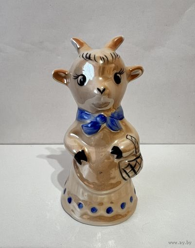 АУКЦИОН не с рубля без МПЦ.  РЕДКАЯ! Статуэтка фарфоровая "Коза" ДФЗ
