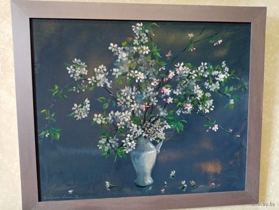 Картина Сумарева-Компач Дарья "Яблочный цвет", х. м., 70х85см, 2022г.