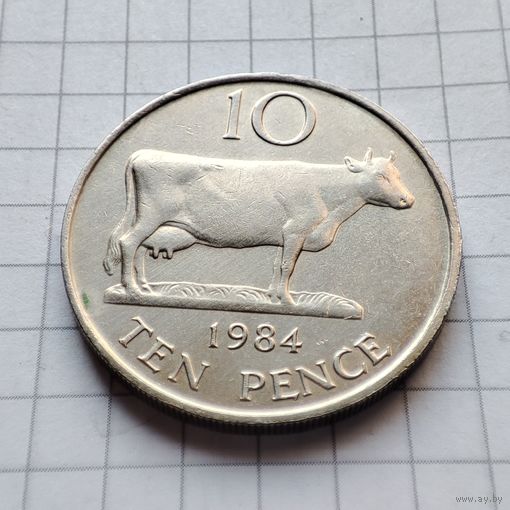 10 пенсов Гернси 1984 года.