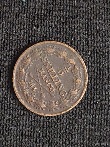 1/6 скиллинга швеция 1851