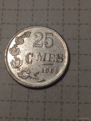 25 сантимов Люксембург 1965 год