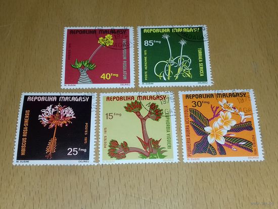 Малагаси (Мадагаскар) 1975 Флора. Цветы. Полная серия 5 марок