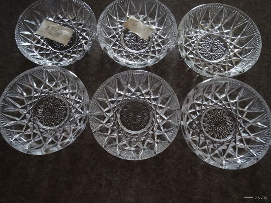 Розетка для варенья хрустальная, винтаж СССР, диаметр 11,5 см, высота 3 см