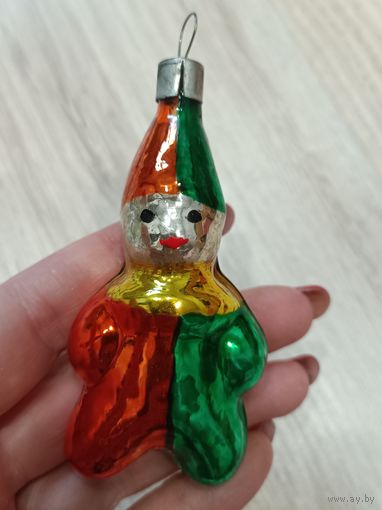 Елочные игрушки стекло клоун