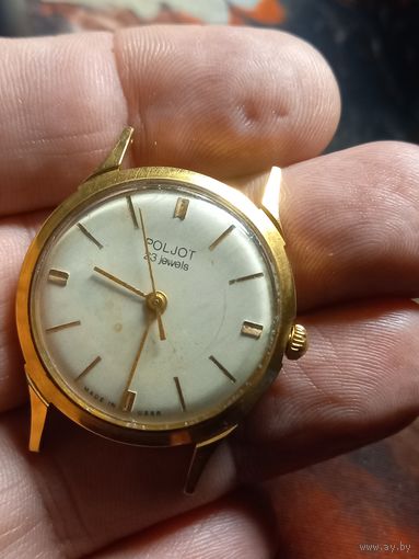 Часы Полет POLJOT СССР 23 камня позолоченные Au20 на ходу с дарственной надписью писателю З.М.Санникову 1970 г. отличное пополнение коллекции разумный торг