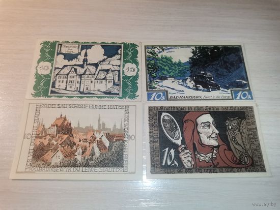 Нотгельды номиналом 10 пфениннгов , 1921 года, город Брауншвейг, Германия.