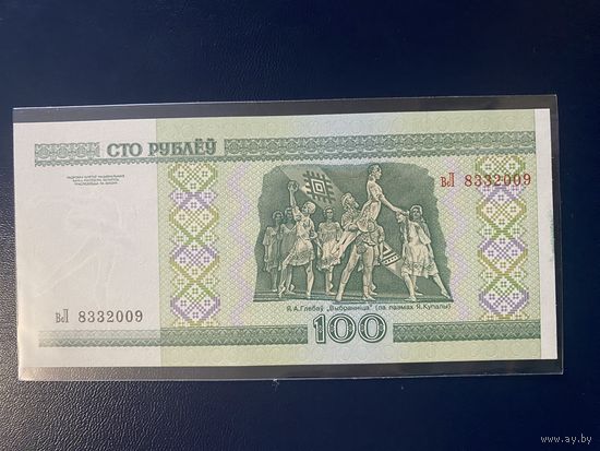 100 рублей 2000 вЛ UNC