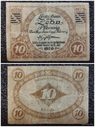 Нотгельд 10 пфеннигов 1920 г. Германия (К5.3а)