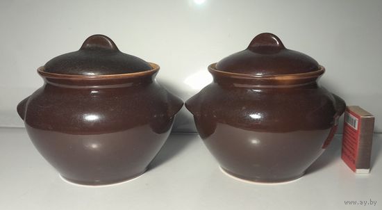 Горшочки глиняные для готовки в духовке. СССР. 2 шт.