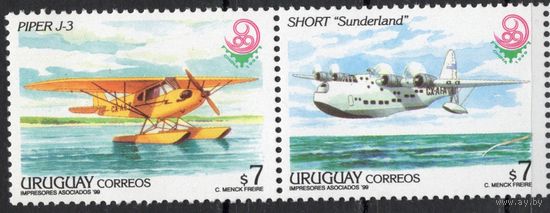 Уругвай 1999. Авиация. Самолёты. 2 марки(2476)