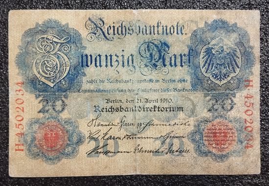 20 марок Германия 1910 г.