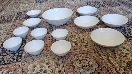 Салатники и тарелки (ARC France), - закалённое стекло