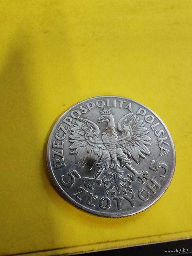 5 злотых 1933 г., Ядвига , Отличное состояние. СМОТРИТЕ ДР. МОИ ЛОТЫ. Большая распродажа!