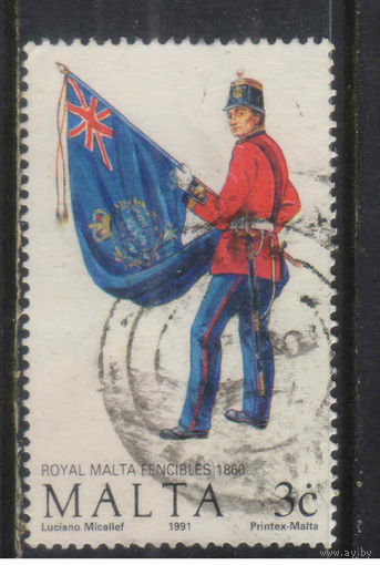 Мальта 1991 Униформы Офицер Временного королевского полка национальной обороны #859