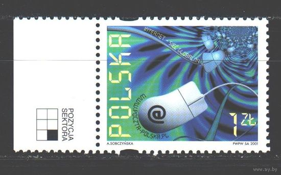 Польша 2001 Интернет Мышка **  Компьютеры