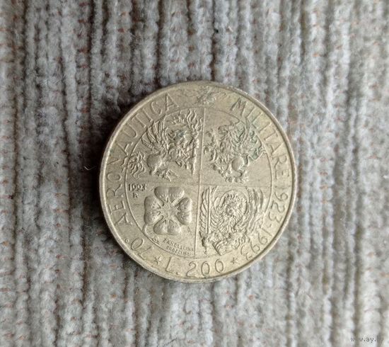 Werty71 Италия 200 лир 1993 70 лет военной авиации