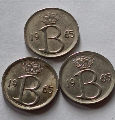 Бельгия. 25 сантимов 1965 года.