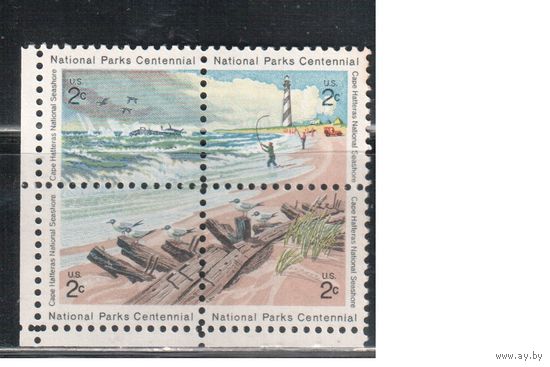 США-1972, (Мих.1062-1065), ** , Нац. парки, Фауна(полная серия)