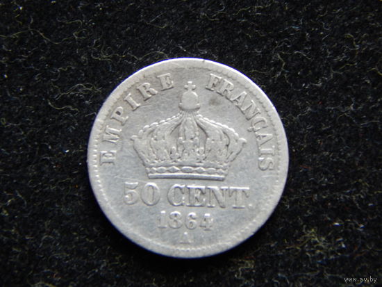 Франция 50 сантимов 1864г