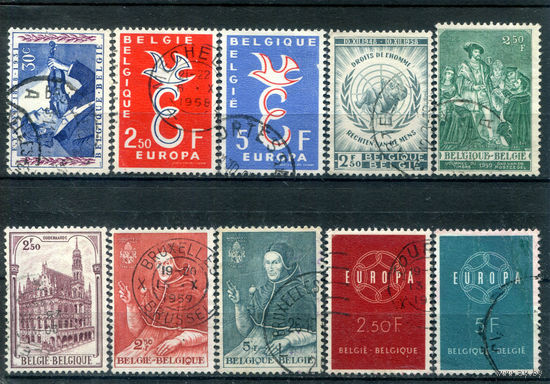 Бельгия - 1958-59г. - 7 полных серий - 10 марок - гашёные [Mi 1116, 1117-1118, 1142, 1146, 1161, 1162-1163, 1164-1165]. #2-Be-50-KS-1