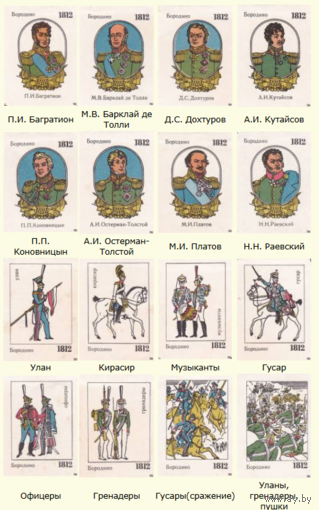 Спичечные этикетки. Сувенирный набор. Бородино.1976 год