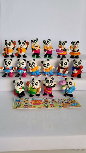 Полная коллекция ПЛЮС 4 ВАРИАНТНЫЕ ФИГУРКИ киндер сюрприз Панды Panda Party, 1994 г.