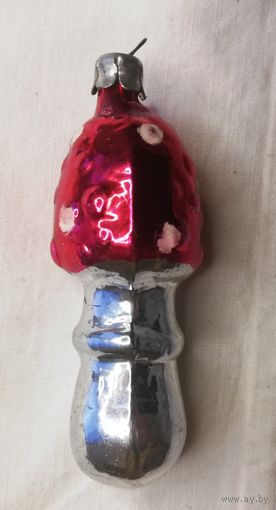 Елочная игрушка "Гриб, мухомор", СССР