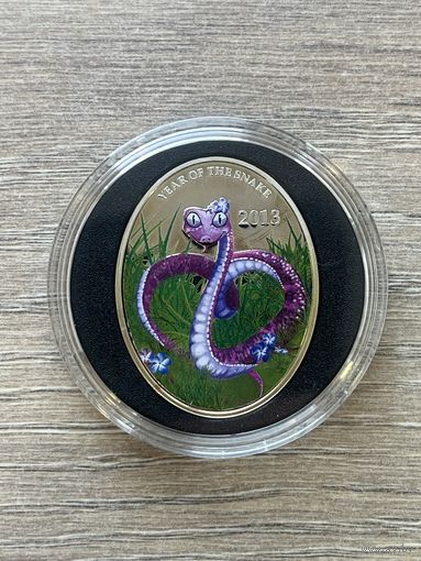 Монета Ниуэ номиналом 1 доллар 2013 года выпуска из серии Китайский гороскоп  Год Змеи