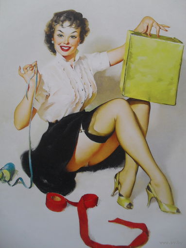 ЧИСТАЯ ОТКРЫТКА PIN-UP. худ. GIL ELVGREN.