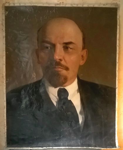 Большой интерьерный портрет В. И. Ленина. СССР, 50-е годы XX-го века. 169х132см.
